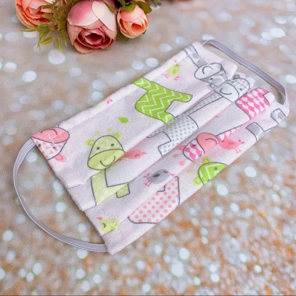 Child/girls fabric face mask filter pocket pink - Picture 4 of 8